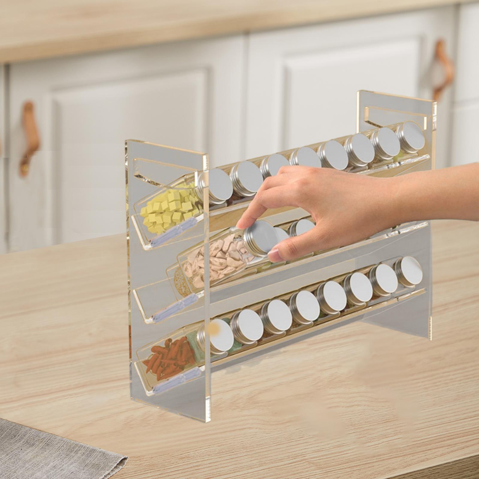 Kitchen Baking Cupboard - Rack de especiarias acrílico, organizador de