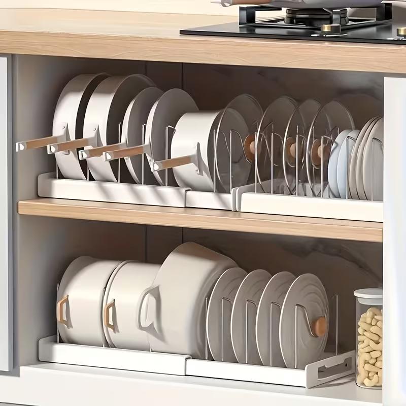 Kitchen Cabinet Baking Organizer - Organizador Expansível de Panelas e Utensílios