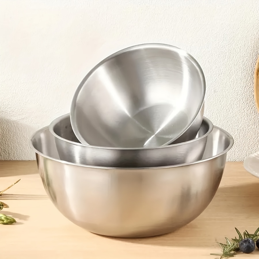 Kitchen Baking Bowls - Conjunto de 3 Tigelas de Aço