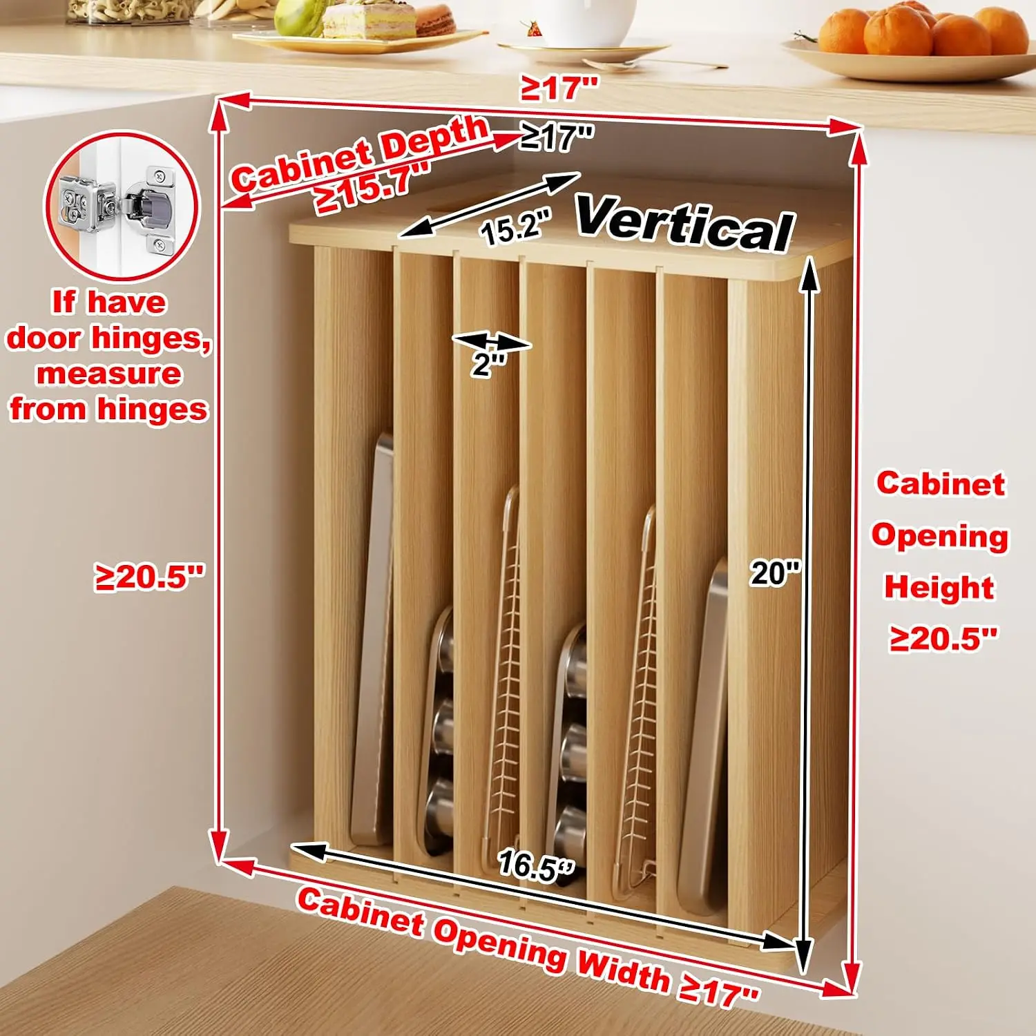 Divisórias de Madeira de 7 Nív - Kitchen Cabinet Baking Organizer avaliação e preço