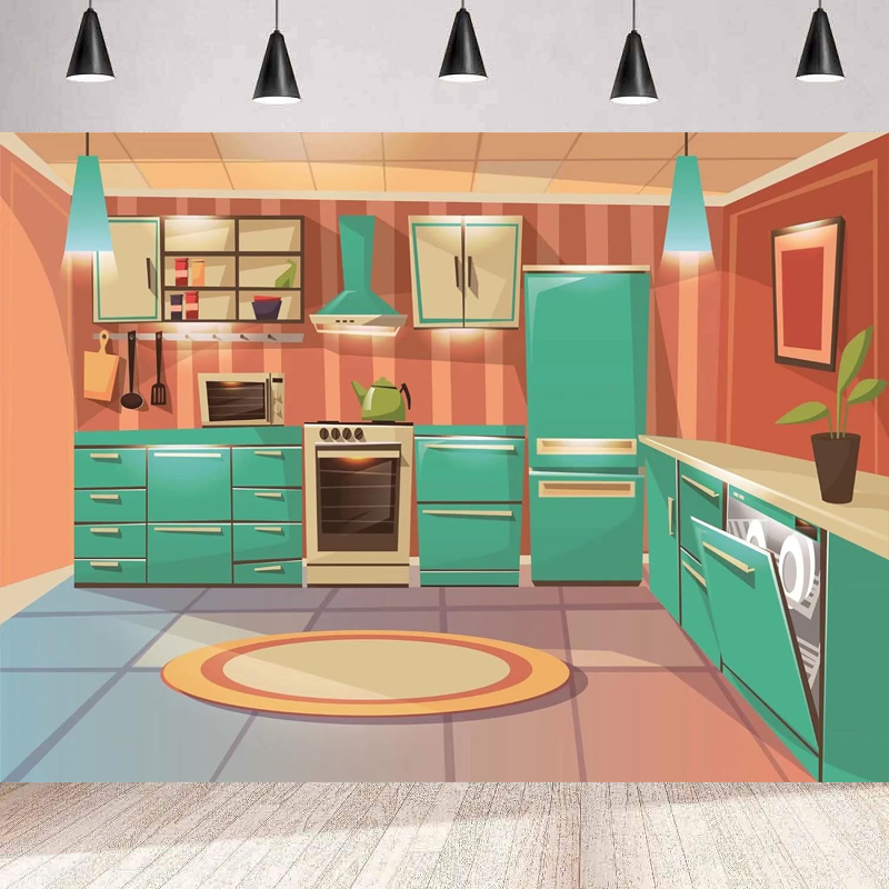 Fundo Fotográfico de Desenho A - Kitchen Baking Cupboard avaliação e preço