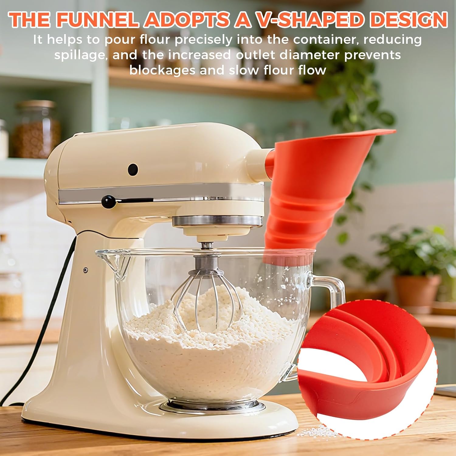 Funil de Silicone Grau Aliment - Kitchen Baking Aid avaliação e preço