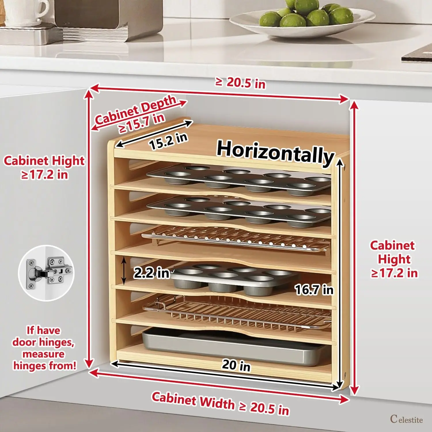 Divisórias de Madeira para Arm - Kitchen Cabinet Baking Organizer avaliação e preço