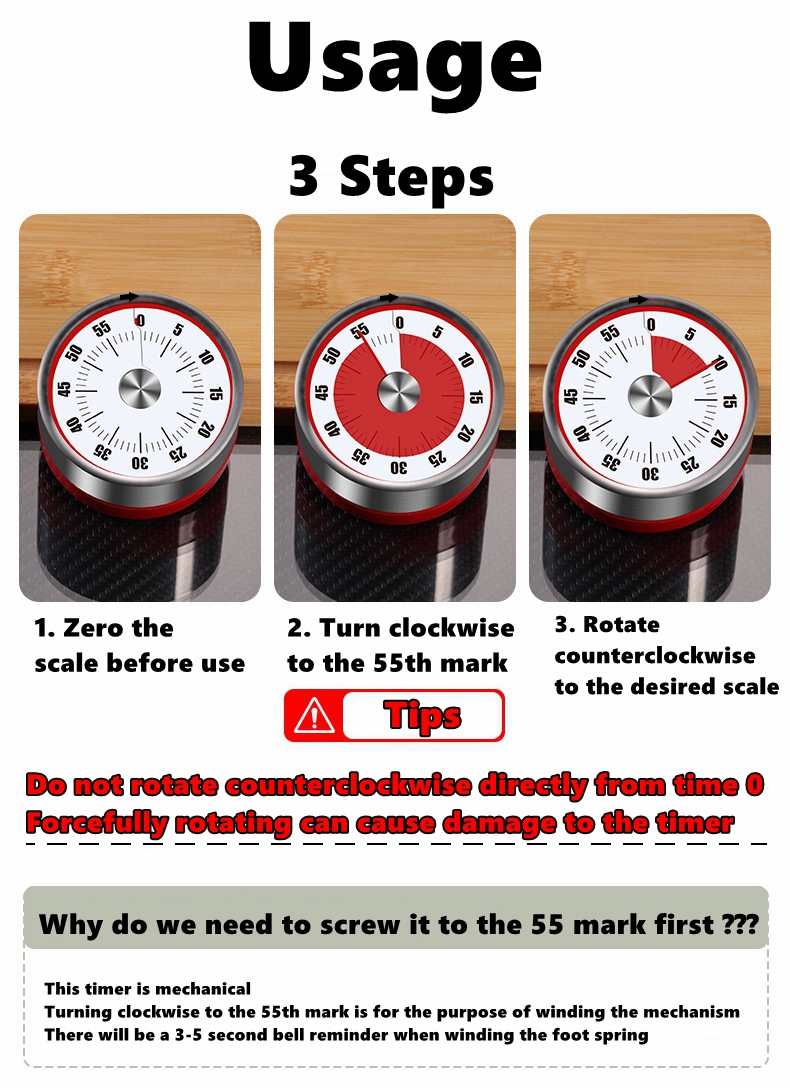 Temporizador Visual Magnético  - Kitchen Baking Timer avaliação e preço