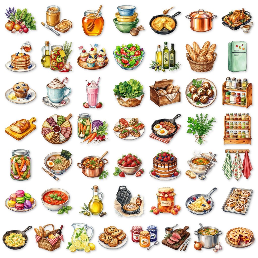 50 Adesivos Transparentes de P - Baking (Kitchen Ingredient) avaliação e preço
