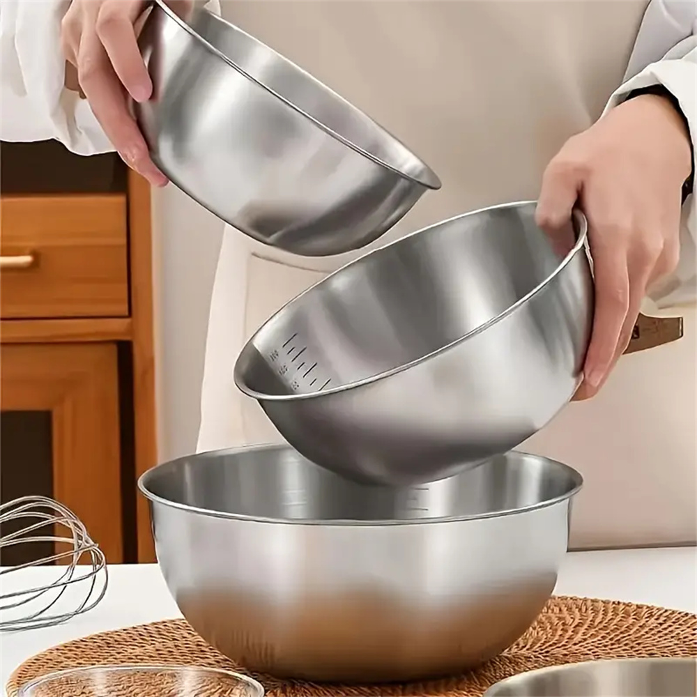 Conjunto de 1-3 Tigelas de Aço - Kitchen Baking Bowls avaliação e preço