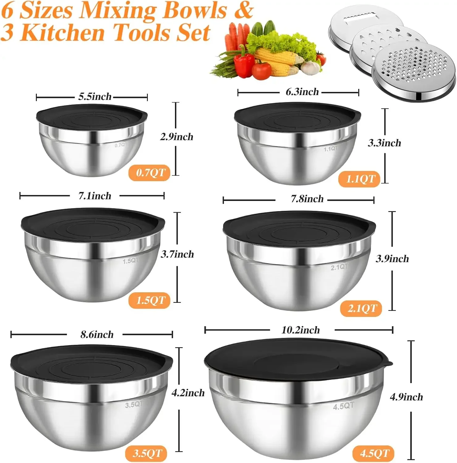 Conjunto de 6 Tigelas de Mistu - Kitchen Baking Bowls avaliação e preço