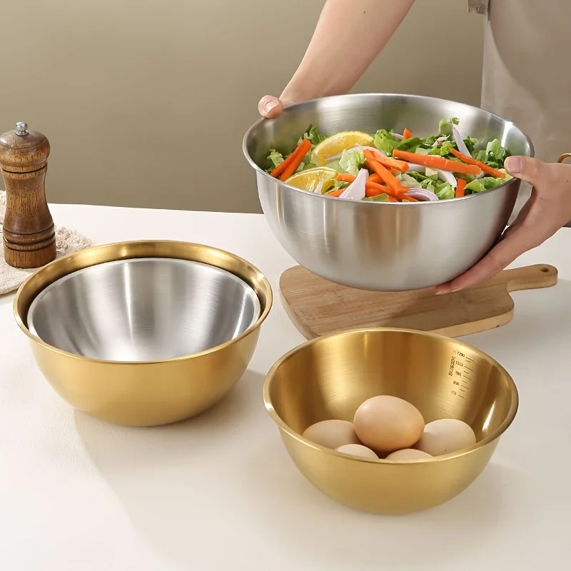 Conjunto de 3 Tigelas de Aço I - Kitchen Baking Bowls avaliação e preço